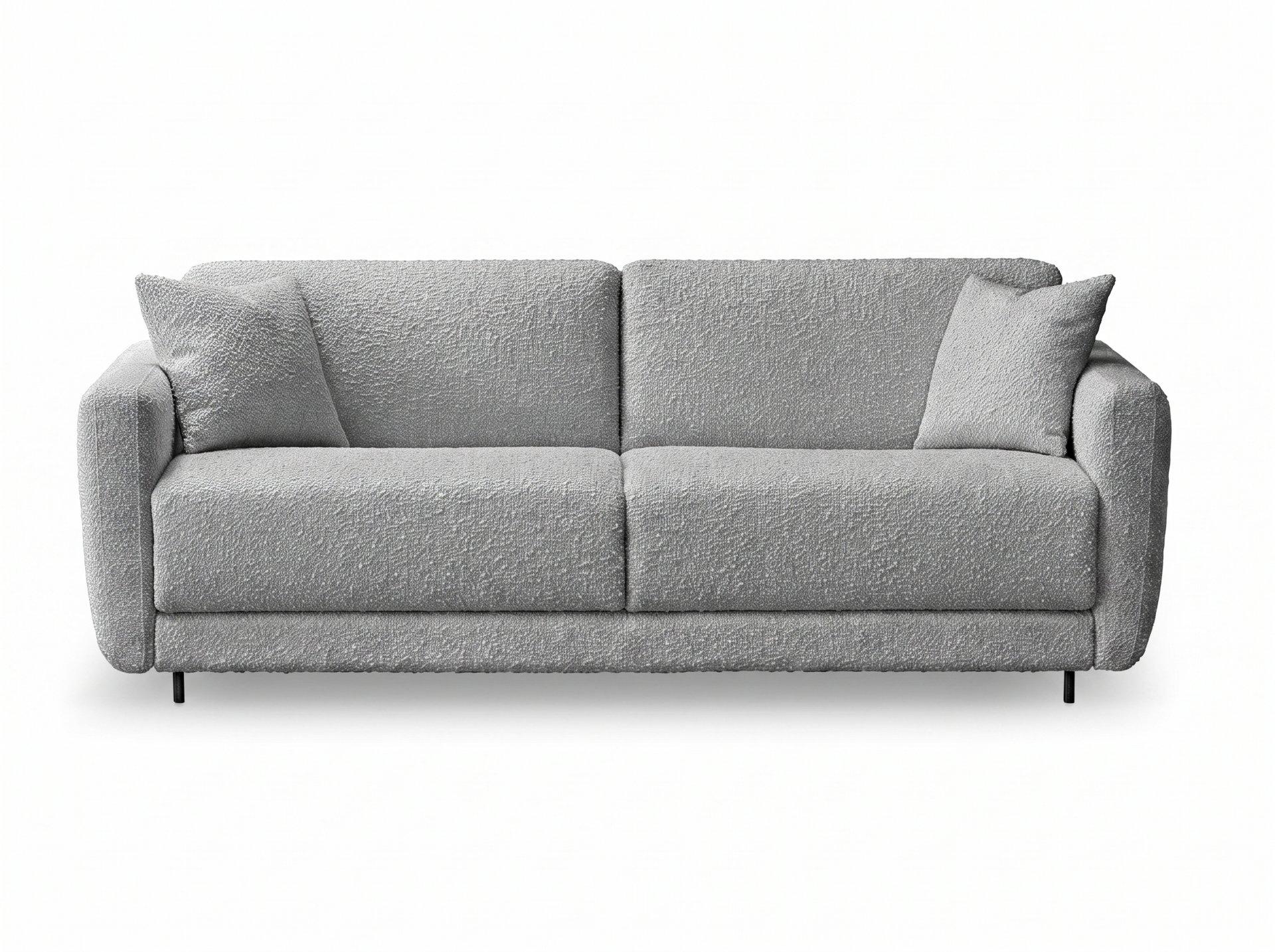 Sofa CILANTRO 3-osobowa z funkcją spania – tkanina supełki, kolor popielaty